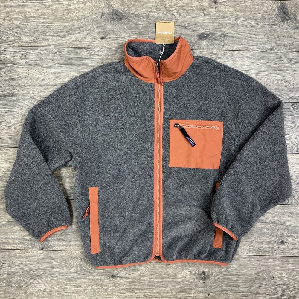 Patagonia Synchilla Jacket Size Medium Womens Nickel Burl Red Grey Full Zip $149